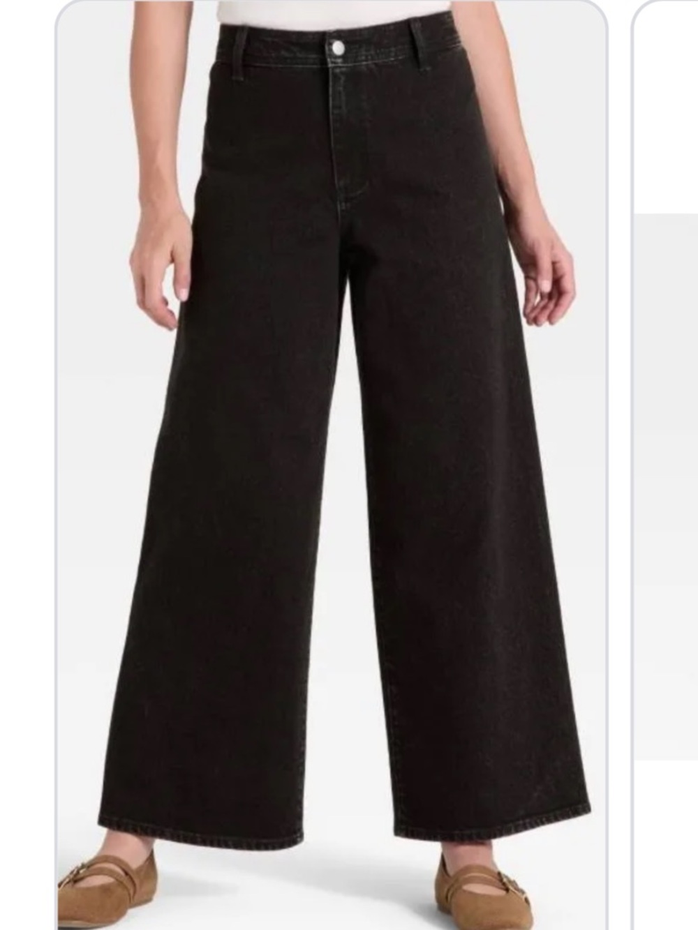 Universal Thread Sailor Wide Leg High Rise washed black jeans Sz 4 - Picture 8 of 10